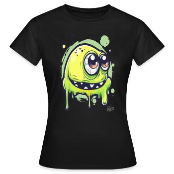 Drôle de monstre visqueux - T-shirt Femme - noir - Devant - AI Model Female 172 dark (172cm)