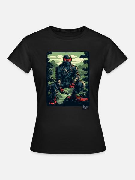 Schwarzer Natur Ninja - Frauen T-Shirt - Schwarz