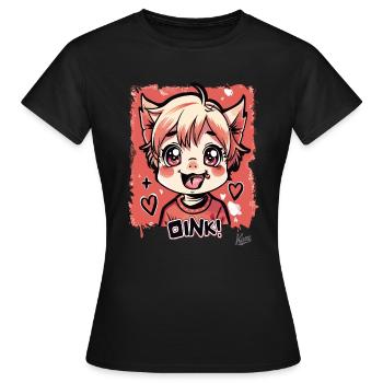 Petit cochon cochon doux et méchant : Oink ! - T-shirt Femme - noir - Devant - AI Model Female 172 dark (172cm)