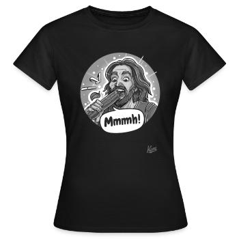 Les légumes mangent le légume Jésus - T-shirt Femme - noir - Devant - AI Model Female 172 dark (172cm)