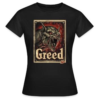 Höllenkreatur – Monster der Gier - Frauen T-Shirt - Schwarz - Vorne - AI Model Female 172 dark (172cm)