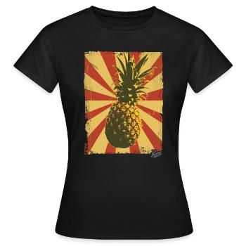 Propaganda-Stil Ananas - Frauen T-Shirt - Schwarz - Vorne - AI Model Female 172 dark (172cm)
