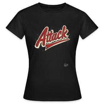 Angriff - Frauen T-Shirt - Schwarz - Vorne - AI Model Female 172 dark (172cm)