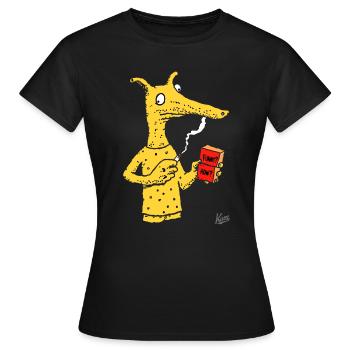 Créature fourmilier avec une brique - T-shirt Femme - noir - Devant - AI Model Female 172 dark (172cm)