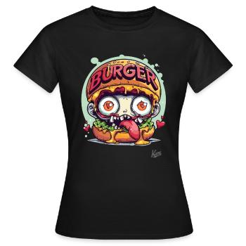 Zombie Burger: Für Untote mit Appetit - Frauen T-Shirt - Schwarz - Vorne - AI Model Female 172 dark (172cm)