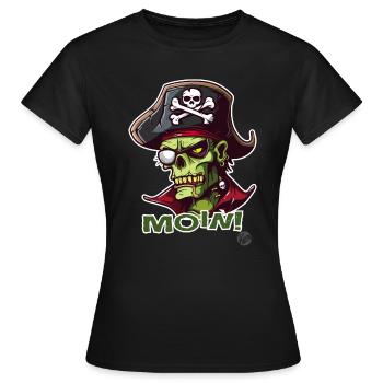 Der Zombie-Pirat Landratte sagt Moin - Frauen T-Shirt - Schwarz - Vorne - AI Model Female 172 dark (172cm)