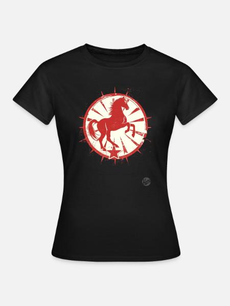 Solzialismus Propaganda Pferd - Frauen T-Shirt - Schwarz