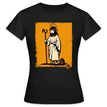 Le vagabond et rédempteur Jésus - T-shirt Femme - noir - Devant - AI Model Female 172 dark (172cm)