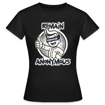 Pouces vers le haut pour l’anonymat Rétro Dessin animé Garçon - T-shirt Femme - noir - Devant - AI Model Female 172 dark (172cm)