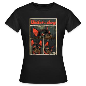 Le bouledogue français outsider - T-shirt Femme - noir - Devant - AI Model Female 172 dark (172cm)