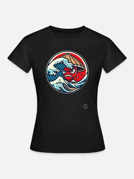 Kanagawa Wahnsinn Japan - Frauen T-Shirt - Schwarz