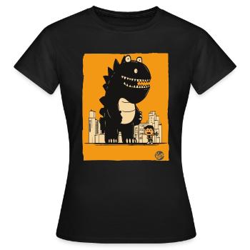 Le sympathique monstre Kaiju - T-shirt Femme - noir - Devant - AI Model Female 172 dark (172cm)