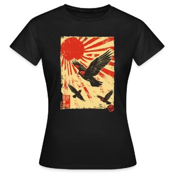 Propagande : des oiseaux dans le ciel - T-shirt Femme - noir - Devant - AI Model Female 172 dark (172cm)