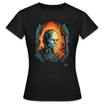 Donjon de la technologie cyborg - T-shirt Femme - noir - Devant - AI Model Female 172 dark (172cm)