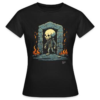 Donjon de squelettes Showtime - T-shirt Femme - noir - Devant - AI Model Female 172 dark (172cm)