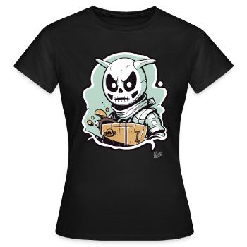 Skelett Hase Dieb - Frauen T-Shirt - Schwarz - Vorne - AI Model Female 172 dark (172cm)