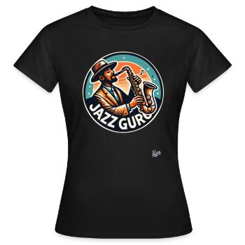 Le saxophoniste est le gourou du jazz - T-shirt Femme - noir - Devant - AI Model Female 172 dark (172cm)