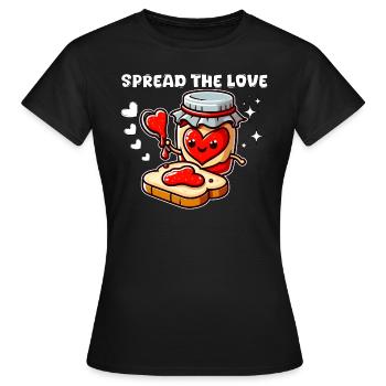 SPREAD THE LOVE - Women's T-Shirt - black - Front - AI Model Female 172 dark (172cm)