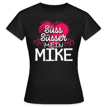 MIKE - süss - Frauen T-Shirt - Schwarz - Vorne - AI Model Female 172 dark (172cm)