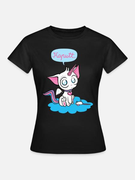 Unicornkitty - Einhorn Katze - Frauen T-Shirt - Schwarz