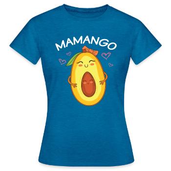 Mamango - Pregnancy Announce - Women's T-Shirt - antique blue sapphire heather - Front - AI Model Female 172 dark (172cm)