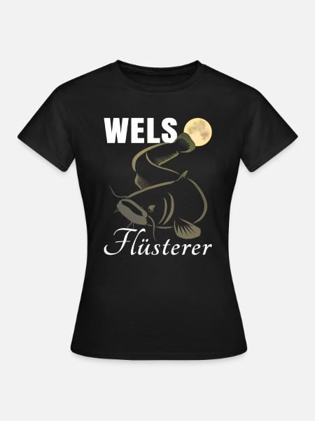 Wels Angeln - Frauen T-Shirt - Schwarz