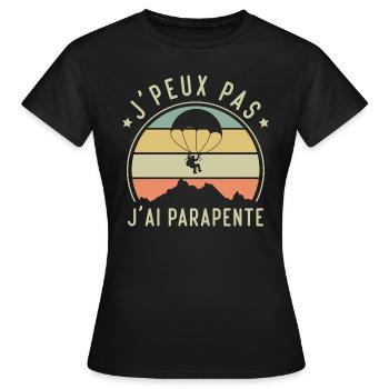 J'peux Pas j'ai Parapente, Cadeau Parapentiste - T-shirt Femme - noir - Devant - AI Model Female 172 dark (172cm)