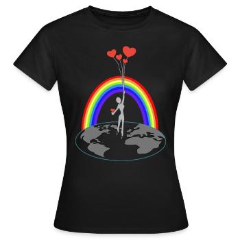 L’amour vous rend libre - T-shirt Femme - noir - Devant - AI Model Female 172 dark (172cm)