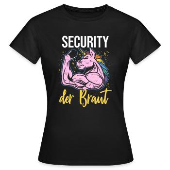 Security of the Bride Unicorn JGA Security Service - Women's T-Shirt - black - Front - AI Model Female 172 dark (172cm)