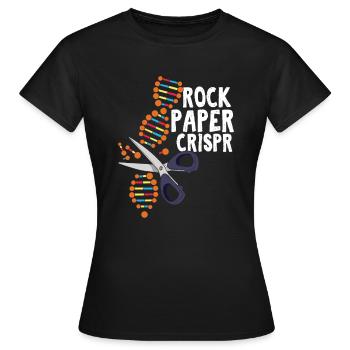 Rock Paper Crispr Genetic Engineering Genetic Engineering Biology - Women's T-Shirt - black - Front - AI Model Female 172 dark (172cm)