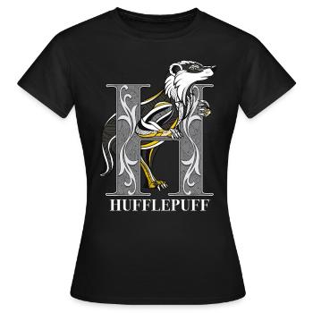 Harry Potter Emblème Hufflepuff monochrome - T-shirt Femme - noir - Devant - AI Model Female 172 dark (172cm)