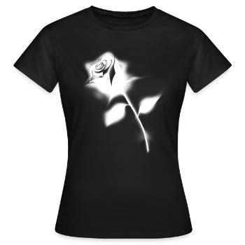 weiße Rose - Frauen T-Shirt - Schwarz - Vorne - AI Model Female 172 dark (172cm)