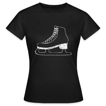 Schlittschuh - Frauen T-Shirt - Schwarz - Vorne - AI Model Female 172 dark (172cm)