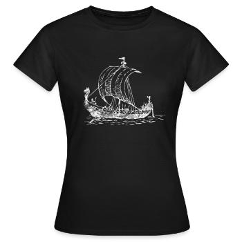 Viking ship Viking ship - Women's T-Shirt - black - Front - AI Model Female 172 dark (172cm)