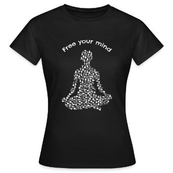 Meditate meditation spirituality - Women's T-Shirt - black - Front - AI Model Female 172 dark (172cm)