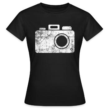 photography - Women's T-Shirt - black - Front - AI Model Female 172 dark (172cm)