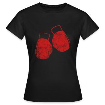 Boxhandschuhe - Frauen T-Shirt - Schwarz - Vorne - AI Model Female 172 dark (172cm)