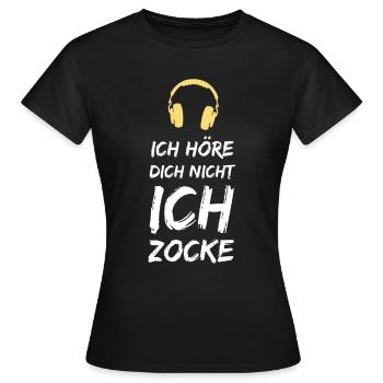 Zocken - Frauen T-Shirt - Schwarz - Vorne - AI Model Female 172 dark (172cm)