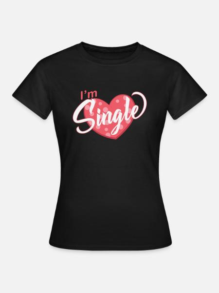 I´m Single mit Herz, bereit für Flirts - Dame-T-shirt - sort