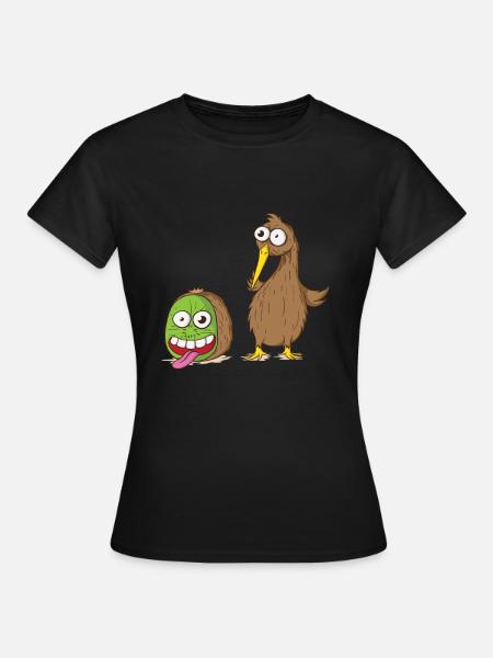 Oiseau kiwi et fruit kiwi - T-shirt Femme - noir