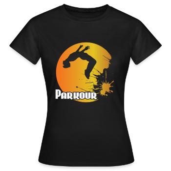 Parkour Backflip - Frauen T-Shirt - Schwarz - Vorne - AI Model Female 172 dark (172cm)