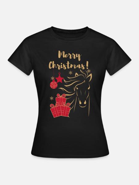 MERRY-CHRISTMAS-HORSE - Women's T-Shirt - black