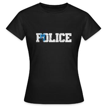 Police de police - T-shirt Femme - noir - Devant - AI Model Female 172 dark (172cm)
