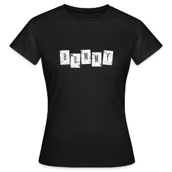 Rummy Card Game Playing Card Hobby Romme - Women's T-Shirt - black - Front - AI Model Female 172 dark (172cm)