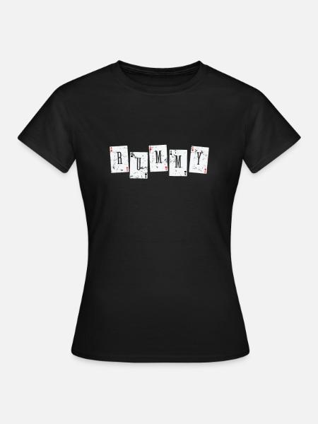 Rummy Kartenspiel Spielkarte Hobby Romme - Frauen T-Shirt - Schwarz