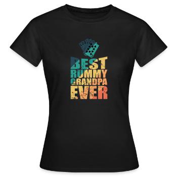 Best Rummy Grandpa ever Card Game Romme - Women's T-Shirt - black - Front - AI Model Female 172 dark (172cm)