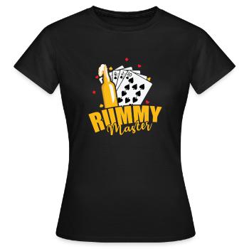 Rummy Master Hobby Card Game Romme - Women's T-Shirt - black - Front - AI Model Female 172 dark (172cm)
