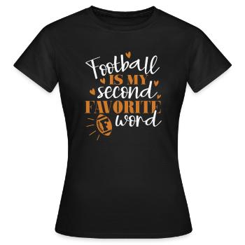 Le football est mon deuxième mot F préféré - T-shirt Femme - noir - Devant - AI Model Female 172 dark (172cm)