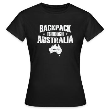 Backpack through Australia Adventure - Women's T-Shirt - black - Front - AI Model Female 172 dark (172cm)