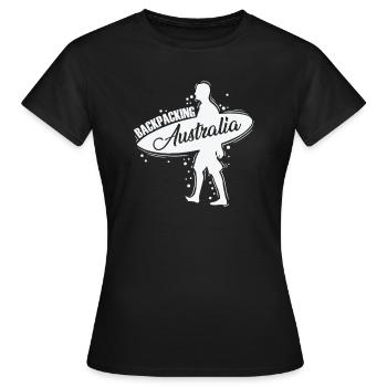 Backbacking Australia Outback Adventure - Women's T-Shirt - black - Front - AI Model Female 172 dark (172cm)
